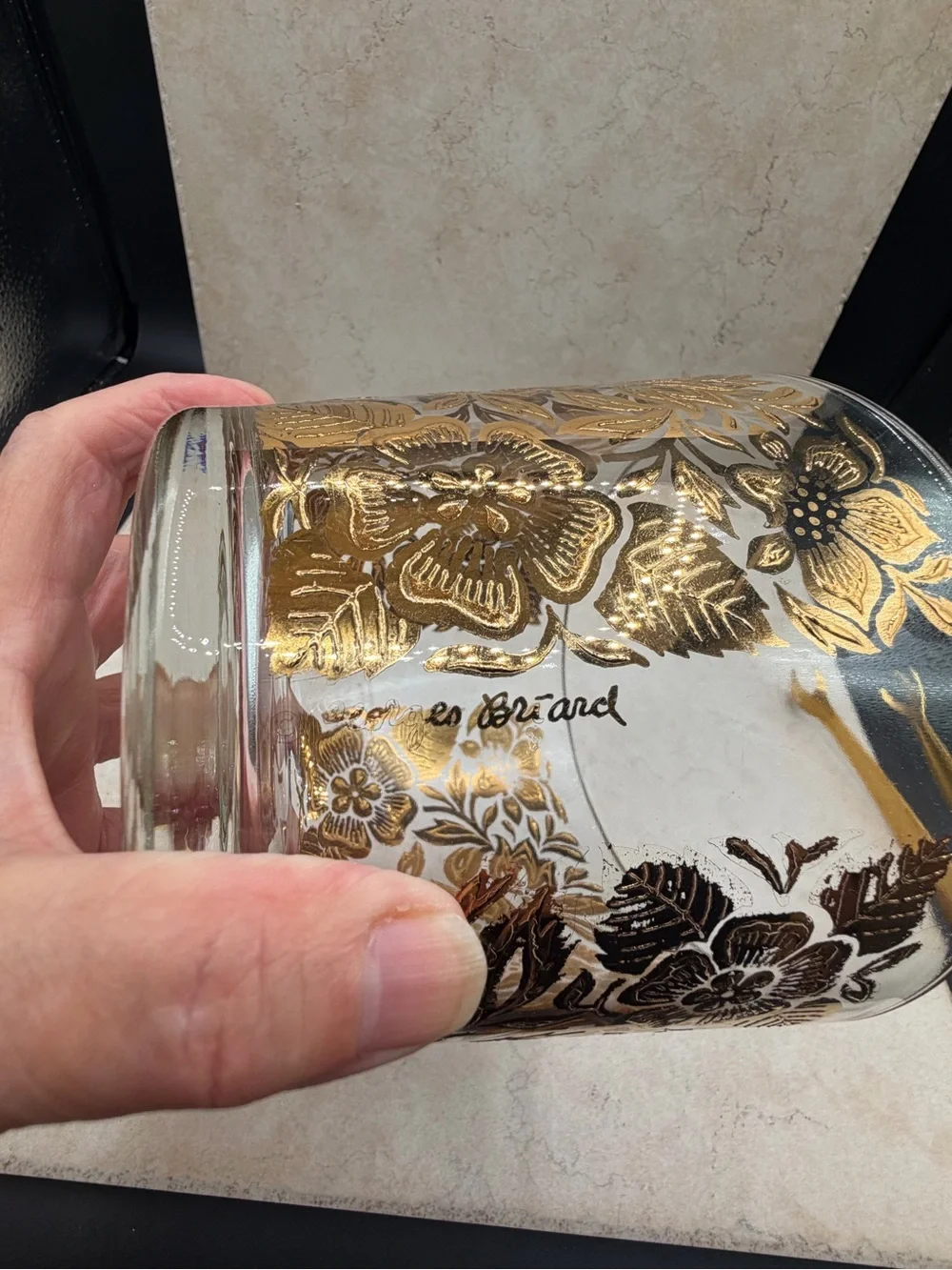 1960's Georges Briard MCM Persian Garden Ice Bucket And Tongs 22k Gold Embellish